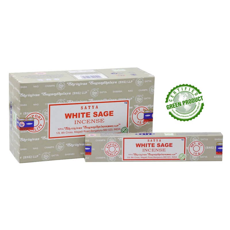 White Sage Incense 15gms Sticks Satya (BNG)