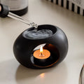 Matte Black Ceramic Oval Essential Oil Burner