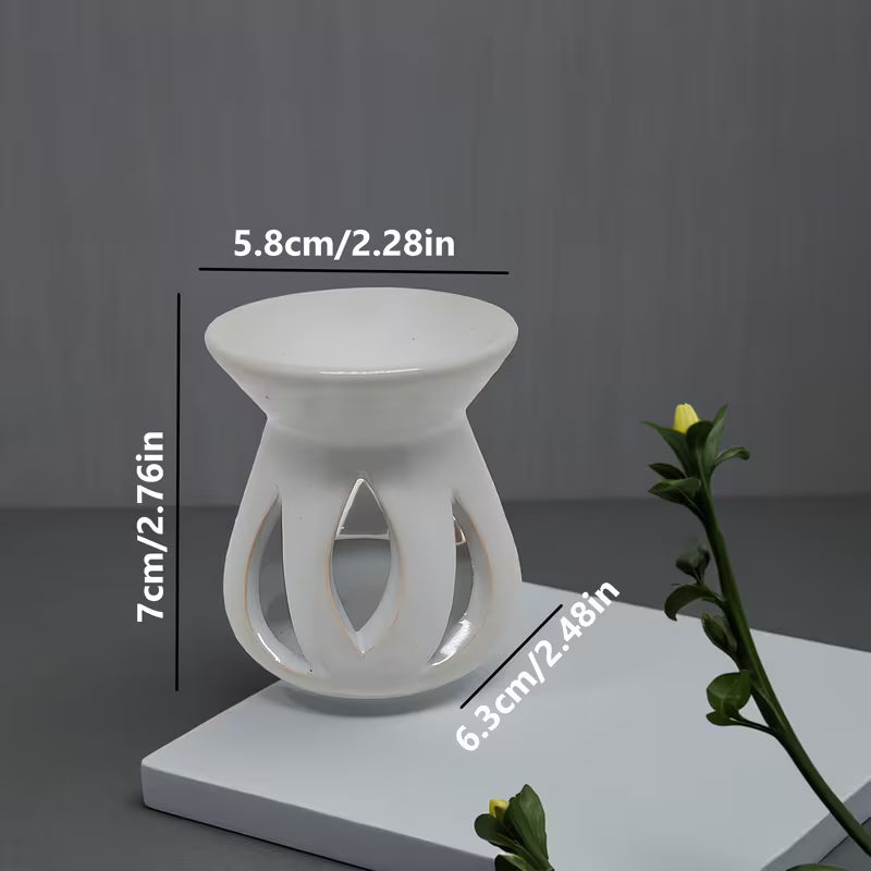 White Ceramic Cutout Essential Oil Burner