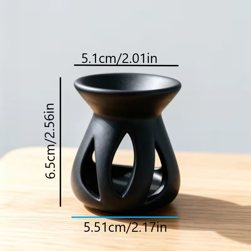 Matte Black Ceramic Essential Oil Burner