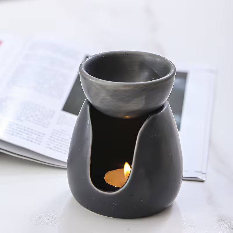 Charcoal Grey Ceramic Essential Oil Burner